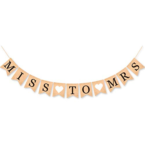 Miss to Mrs Banner Natural Burlap Bunting Banner for Wedding Party Bridal Shower Decoration Bachelorette Party Favors Decorations Supplies Miss to Mrs Banner Natural Burlap Bunting Banner for Wedding Party Bridal Shower Decoration Bachelorette Party Favors Decorations Supplies