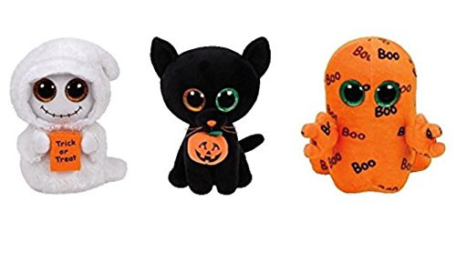 Ty Regular 6" Beanie Boos Halloween Set Of 3 - 'Mist', 'Shadow' and 'Ghoulie'