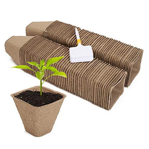 110 Pack Seeds Starter Peat Pots Kit  Biodegradable Peat Pots for Seedlings  Planter Nursery Pots Garden Germination Kit with 11pcs Free Plant Labels