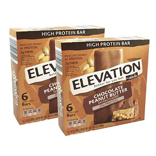 Millville Elevation Protein Bars Snack Endulgent Treat 1 4oz Bars 5g Protein -Chocolate Peanut Butter  2 Pack -10 Bars--