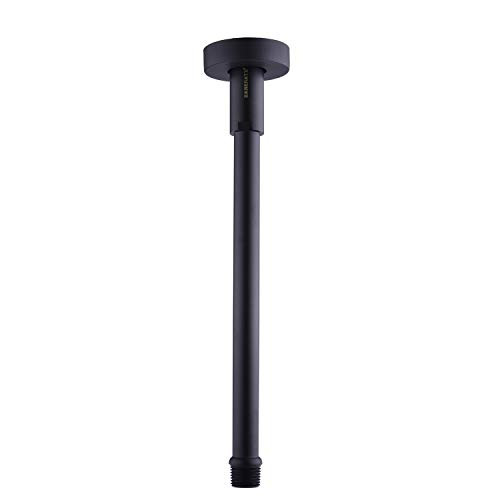 HANEBATH Brass 12 Inch Ceiling Mount Shower Arm and Flange  Matte Black