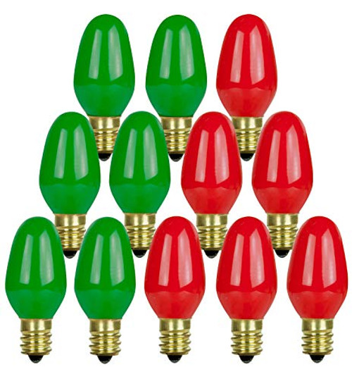 12 Pack C7 Red Light Bulb Green Light Bulb Ceramic Incandescent 7 Watt E12 Base C7 Night Light Colored Bulb Candelabra Based Red Bulb Green Bulb Chris 12 Pack C7 Red Light Bulb Green Light Bulb Ceramic Incandescent 7 Watt E12 Base C7 Night Light Colored Bulb Candelabra Based Red Bulb Green Bulb Chris