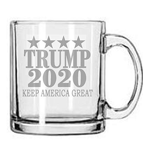 Alankathy mugs Trump 2020 make america great again 13 oz clear coffee mug glass