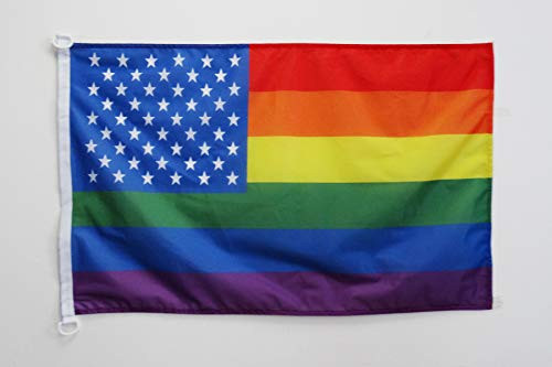 AZ FLAG Rainbow USA Nautical Flag 18 x 12 - US - American Gay Pride Flags 30 x 45 cm - Banner 12x18 in for Boat