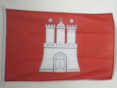 AZ FLAG Hamburg Nautical Flag 18 x 12 - Germany - German Region of Hamburg Flags 30 x 45 cm - Banner 12x18 in for Boat