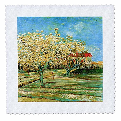3dRose 1888 Van Gogh Painting Orchid in Blossom-Quilt Square  6 by 6-inch -qs-80447-2- 3dRose 1888 Van Gogh Painting Orchid in Blossom-Quilt Square  6 by 6-inch -qs-80447-2-