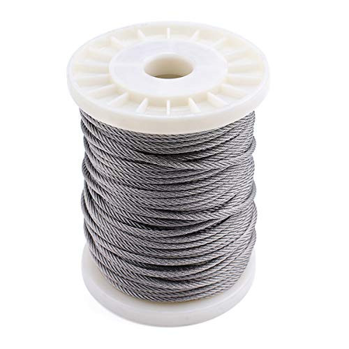 Muzata T316 Stainless Steel Wire Rope Cable for Railing Decking  DIY Balustrade  1-8Inch 7x7 100Feet WR02 Series WP1 WM1