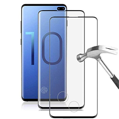 Galaxy S10 Plus Screen Protector Tempered Glass  2 Pack Support Fingerprint Unlock  Case Friendly  Full Coverage Glass Screen Protector for Samsung Ga