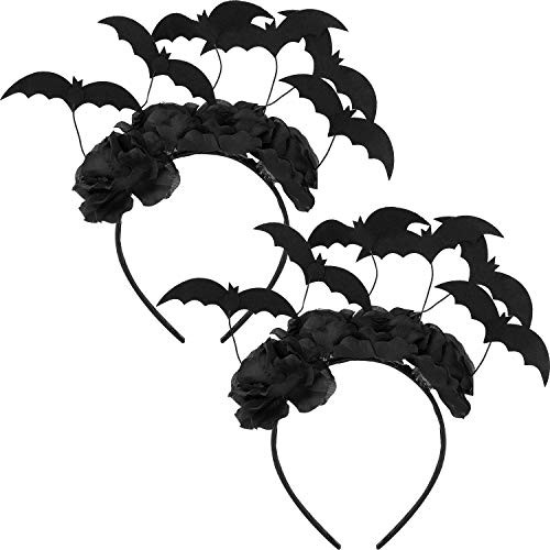 WILLBOND 2 Pieces Halloween Bat Headbands Black Bat Hair Hoop Costume Accessory for Halloween Cosplay Party Photo Props Favors WILLBOND 2 Pieces Halloween Bat Headbands Black Bat Hair Hoop Costume Accessory for Halloween Cosplay Party Photo Props Favors