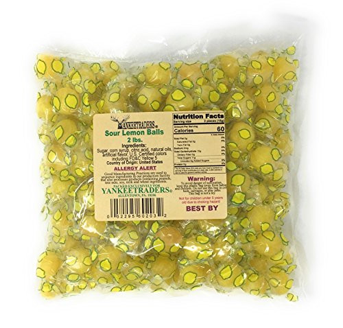 YANKEETRADERS Wrapped Sour Lemon Balls  2 Lb
