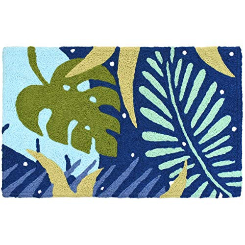 Jellybean Tropical Blues Indoor-Outdoor Machine Washable 20 x 30 Accent Rug