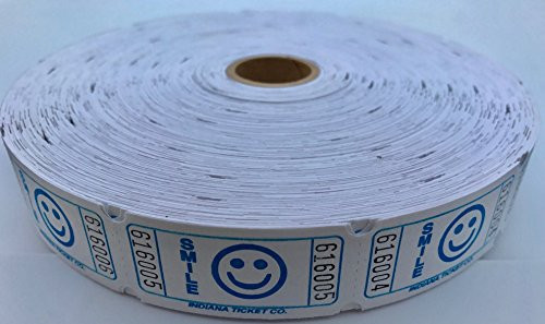 2000 Smile Single Roll Consecutively Numbered Raffle Tickets  -Blueberry-