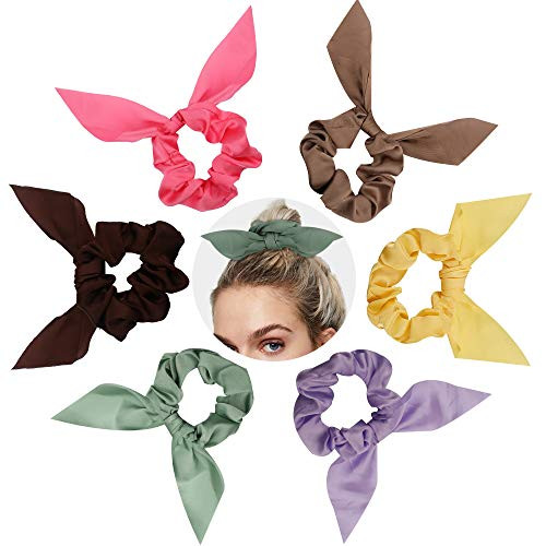 Ondder Hair Scrunchies 6Pack Rabbit Bunny Ear Bow Bowknot Scrunchies Bobbles Elastic Hair Ties Bands Ponytail Holder for Women Girls Solid Color Bow S Ondder Hair Scrunchies 6Pack Rabbit Bunny Ear Bow Bowknot Scrunchies Bobbles Elastic Hair Ties Bands Ponytail Holder for Women Girls Solid Color Bow S