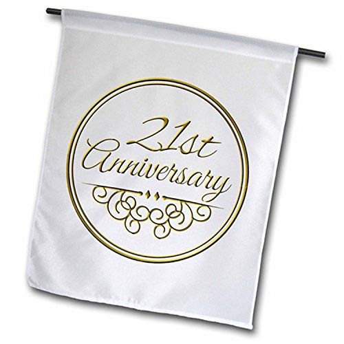 3dRose fl-154463-2 21st Gold Text Celebrating Wedding Anniversary Garden Flag 18 by 27 3dRose fl-154463-2 21st Gold Text Celebrating Wedding Anniversary Garden Flag 18 by 27