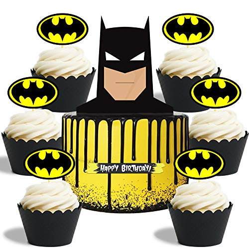 Cake Topper for Batman Cake Topper Cupcake Toppers Birthday Party Cake Cupcake Decorations