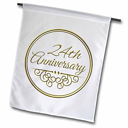 3dRose 24Th Gold Text for Celebrating Wedding Anniversary - Garden Flag 18 by 27 -fl-154466-2- 3dRose 24Th Gold Text for Celebrating Wedding Anniversary - Garden Flag 18 by 27 -fl-154466-2-