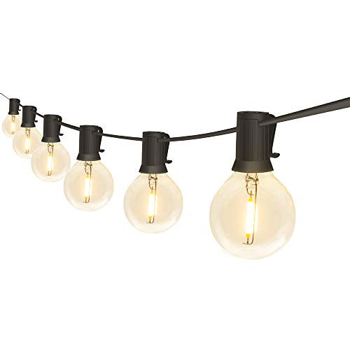 FungLam Outdoor String Lights  25Ft G40 Globe String Lights with 25-2 Plastic Clear Bulbs  UL Listed Backyard Patio Lights  Hanging Waterproof Lights