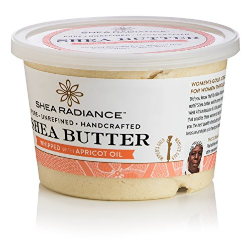 Shea Radiance Pure Unrefined Organic All Natural Moisturizer Shea Butter Whipped Cream Tub for Body Hand Face Belly Skin and Hair -Whipped Large-