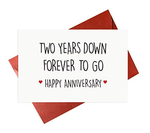 2nd Year Wedding Anniversary Card Happy Anniversary Cards For Him or Her