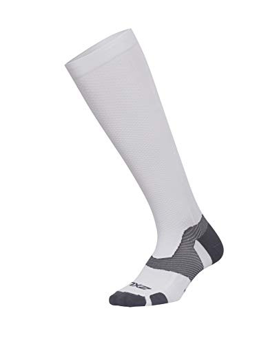 2XU Vectr Full Length Sock  White-Grey  L2