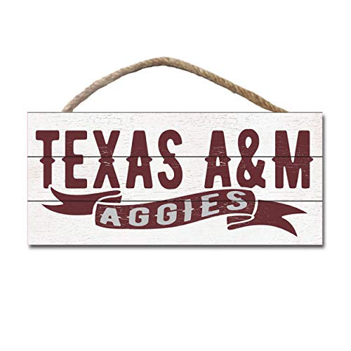 NCAA Legacy Texas AandM Aggies Wood Plank Hanging Sign 10x5  One Size  Wood