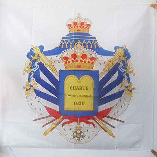 AZ FLAG French July Monarchy Coat of arms Flag 3 x 3 for a Pole - Kingdom of France Flags 90 x 90 cm - Banner 3x3 ft with Hole
