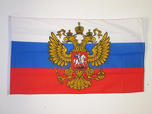 AZ FLAG Russia with Eagle Flag 3 x 5 - Russian Coat of arms Flags 90 x 150 cm - Banner 3x5 ft AZ FLAG Russia with Eagle Flag 3 x 5 - Russian Coat of arms Flags 90 x 150 cm - Banner 3x5 ft