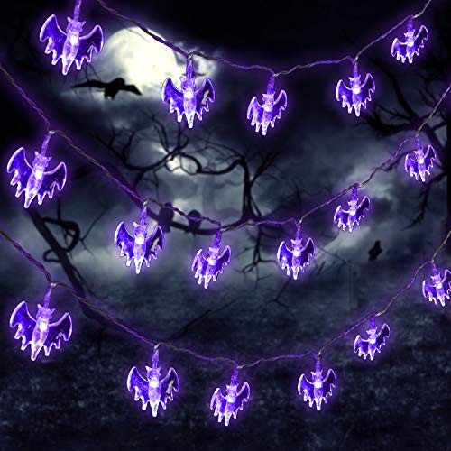 30 Feet 60 LED Halloween Bat String Lights Purple Battery Operated Halloween Lights Little Bat LED Holiday Lights for Halloween Outdoor Indoor Decor 30 Feet 60 LED Halloween Bat String Lights Purple Battery Operated Halloween Lights Little Bat LED Holiday Lights for Halloween Outdoor Indoor Decor