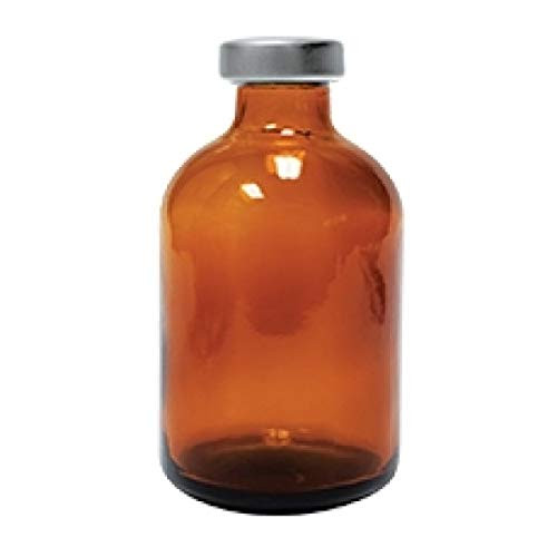 -Bonus 5 Extra- - 30ml Sterile Molded Glass Vial with Silver Aluminum Seal and Grey Butyl Stoppers 25pk