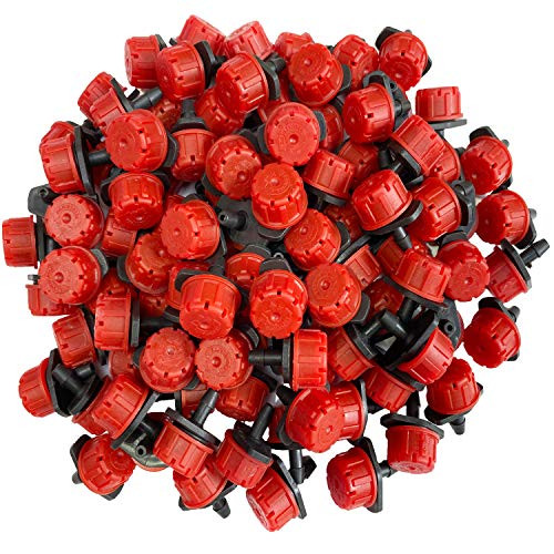 MANSHU 100pcs Adjustable Irrigation Drippers Sprinklers 1-4 Inch Emitter Dripper Micro Drip Irrigation Sprinklers for Flower beds  Vegetable Gardens