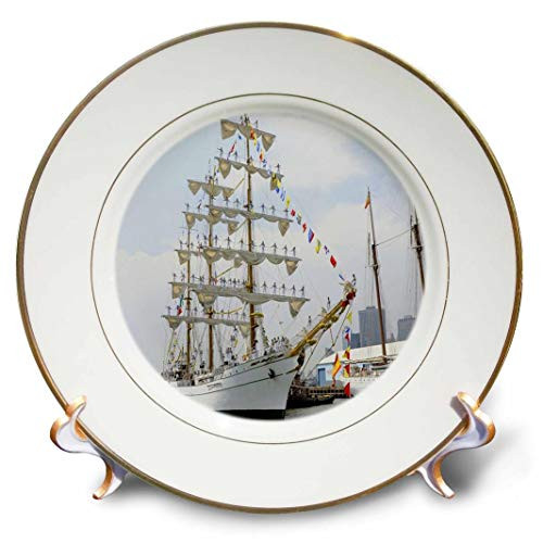 3dRose Image of Tall Mexican Sailing Ship Porcelain Plate  8
