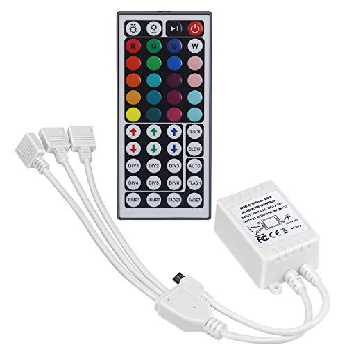DUNZHITECH 3-Port 44 Keys RGB IR Remote Control for 5050 2835 3528 RGB LED Strip Lights Output Voltage DC12V-24V LED RGB IR Remote Control DUNZHITECH 3-Port 44 Keys RGB IR Remote Control for 5050 2835 3528 RGB LED Strip Lights Output Voltage DC12V-24V LED RGB IR Remote Control