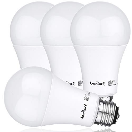 AmeriLuck 3-Way LED A19 Light Bulb 50-75-100W Equivalent 5000K Daylight -4 Pack-