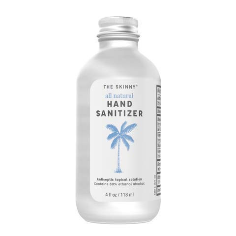 The Skinny Alcohol Based Hand Sanitizer -4 oz-  80 Alcohol  Citrus Scent  Made in USA  Ready to Use Hand Sanitizer