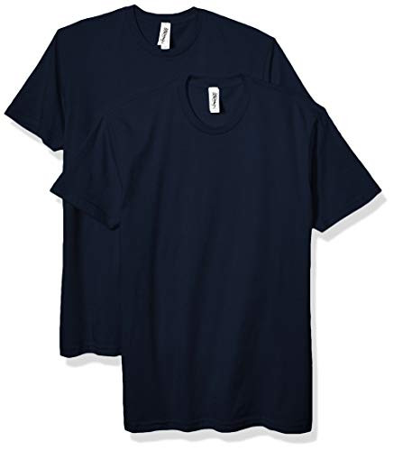 Marky G Apparel Mens USA Cotton Crew -2 Pack- Short Sleeve T-Shirt  Midnight Navy  Medium