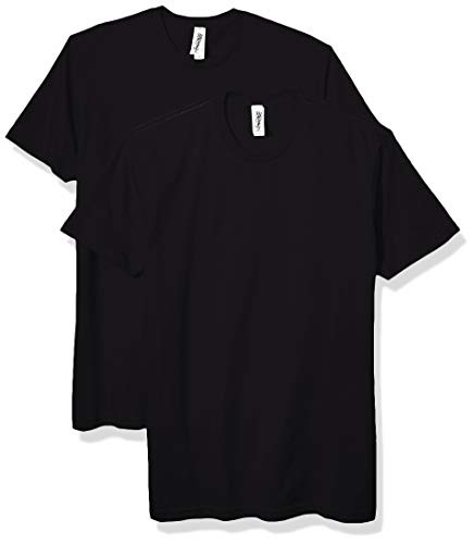 Marky G Apparel Mens USA Cotton Crew -2 Pack- Short Sleeve T-Shirt  Black  Large