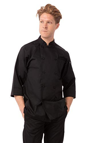Chef Works Mens Morocco Chef Coat  Black  X-Large