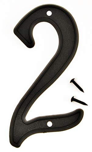 Hy-Ko Products PN-29-2 Plastic House Number 2 -TWO- 4 High Black