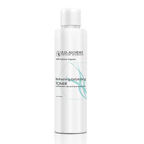 100 Natural and Organic Refreshing Exfoliating Toner - Best Toner for Combination  Oily and Acne Prone Skin - Witch Hazel for Acne-Glycolic Acid and Salicy