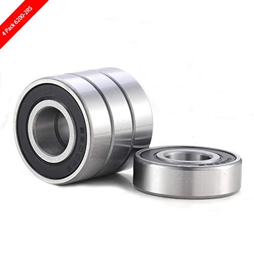 4 Pcs 6200-2RS Bearing Double Rubber Seal Bearings Deep Groove Ball Bearings 10x30x9mm Pre-Lubricated Ball Bearing Widely Used in Axial Fans Motors 4 Pcs 6200-2RS Bearing Double Rubber Seal Bearings Deep Groove Ball Bearings 10x30x9mm Pre-Lubricated Ball Bearing Widely Used in Axial Fans Motors