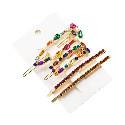 Numblartd 4Pcs Colorful Rhinestone Artificial Pearl Barrettes Hair Clip Bobby Pins - Women Lady Sweet Hairpin Side Clip Bangs Clip Hair Accessories fo Numblartd 4Pcs Colorful Rhinestone Artificial Pearl Barrettes Hair Clip Bobby Pins - Women Lady Sweet Hairpin Side Clip Bangs Clip Hair Accessories fo