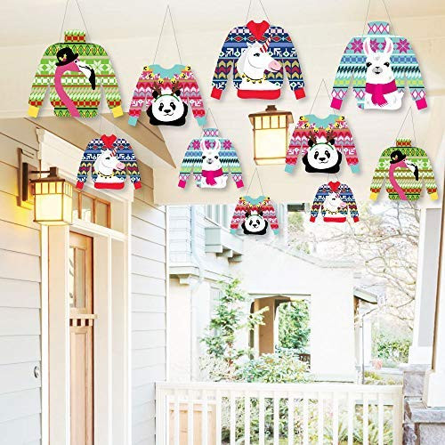 Hanging Wild and Ugly Sweater Party - Outdoor Holiday and Christmas Animals Party Hanging Porch and Tree Yard Decorations - 10 Pieces Hanging Wild and Ugly Sweater Party - Outdoor Holiday and Christmas Animals Party Hanging Porch and Tree Yard Decorations - 10 Pieces