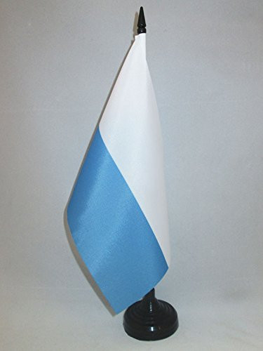 AZ FLAG San Marino Without arms Table Flag 5 x 8 - Sammarinese Civil Desk Flag 21 x 14 cm - Black Plastic Stick and Base
