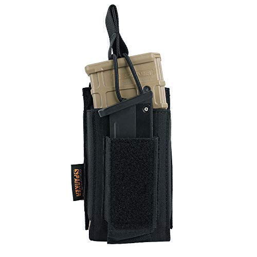 EXCELLENT ELITE SPANKER Open-Top Single-Double-Triple Mag Pouch for M4 M14 M16 AK AR Elastic Kangaroo Rifle Magazines and Pistol Mag Pouch-Black- EXCELLENT ELITE SPANKER Open-Top Single-Double-Triple Mag Pouch for M4 M14 M16 AK AR Elastic Kangaroo Rifle Magazines and Pistol Mag Pouch-Black-