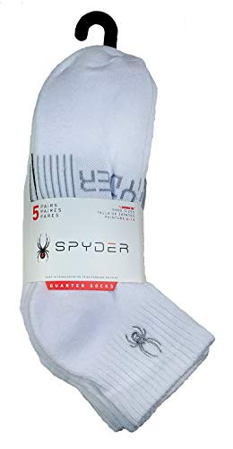 Spyder 5-pair Quarter Cut White Socks with Stitched Logo