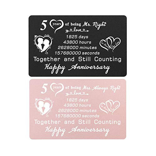 Anniversary Wood Gifts for Couple  5th Year Anniversary Wedding Gifts for Couple  Wood Anniversary Card for Couple