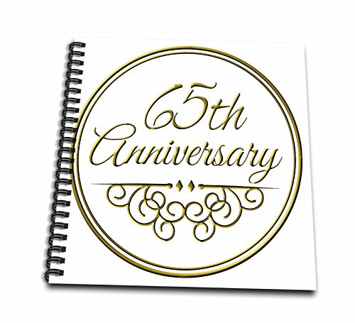 3dRose db-154507-1 65Th Gold Text for Celebrating Wedding Anniversaries 65 Years Married Together Drawing Book  8 by 8-Inch