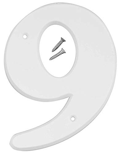 Hy-Ko Products 30309 Plastic House Number 9 -Nine-  6 High  White