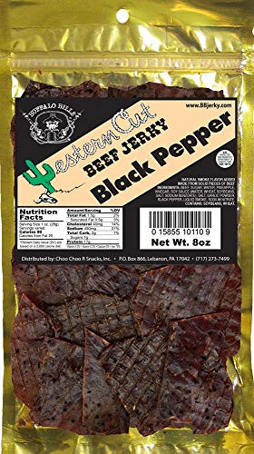 Buffalo Bills 8oz Black Pepper Western Cut Beef Jerky Pack -thin-sliced beef jerky w- black pepper-