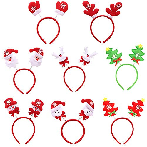 Gukasxi Christmas Headbands 8 Pack Headband for Chirstmas Tree Reindeer Snowman Santa Hat Hair Hoop Christmas Costume Headwear Accessory for Christma Gukasxi Christmas Headbands 8 Pack Headband for Chirstmas Tree Reindeer Snowman Santa Hat Hair Hoop Christmas Costume Headwear Accessory for Christma